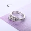 Silberring Diamant-Mond-Stern-Ringe Offene verstellbare Rgins-Ringe Schmuck für Frauen Will und Sandy Dropship217r1496333