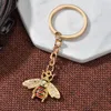 Classic Bee Keychain Bee Key Chain Women Insect Keyring Red Heart Key Pendant Gifts For Girls 2019 Fashion Jewelry Dropshipping