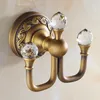 Robe Hooks Antique Brass Towel Hooks Cloth Towel Bath Coat Hanger Door Wall Hook Retro Home Deco Bathroom Accessories Rack