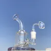 En gros 6 pouces Mini Rigs 5mm d'épaisseur en verre Bong Inline Percolator verre eau Bongs Heady Glass Recycler Dab Rig avec 4mm Quartz Banger