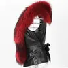 LLYGE PU Leather Faux Fur Women Płaszcz Zimowy 2018 Casual Plus Size Bez Rękawów Faux Fur Collar Kamizelka Moda Zimowa Kurtka Płaszcz