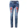 Moda para mujer Jeans Estilista Pantalones de mezclilla de alta calidad para mujer Casual Cremallera Agujero Skinny Jeans 2 colores