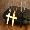 Mens rostfritt stål Cross Pendant Halsband Män religion Faith Crucifix Charm Titanium Steel Chain for Women Fashion Jewelry Gift GB1439