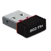 Alta qualità!!! Mini adattatore USB wireless WiFi 150M Scheda di rete LAN IEEE 802.11n + driver CD con pacchetto di vendita 25