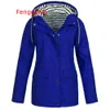 Women Coat 2019 Autumn And Winter Jacket Solid Rain Outdoor Plus Waterproof Hooded Raincoat Windproof Zipper Coat S-5XL