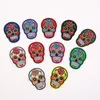 Skull Mexican Sugar Skull Embroidered Patch for Clothing Iron on Applique for Jackets Biker Patch Clothes Stickers Badges applique flowers