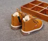 Kids Winter Boot Fashion Comfy Kind Leren Snowboots Voor Meisjes Jongens Warm Martin Laarzen Schoenen Casual Pluche Kind Baby Peuter Schoenen