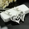 Fashion-Halsband Silver Pussel Halsband Heart Love Letter Silver Plated Pendant Pendant Gift för vän Julklapp