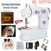 Mini Handheld Pedal Sewing Machines Multifunction Electric Automatic Tread Rewind Sewing Machine FY7043