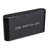 OTIME USB Switch 2x4 4 USB 2.0 Sharing Switch 4 Geräte HUB für Tastatur Maus Computer Digitalkabel Konverter
