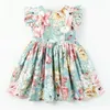 Neue Sommer Baby Mädchen Kleider Kinder Fliegen Ärmel Baumwolle Kleid Kinder Urlaub Strand Prinzessin Mädchen Kleidung