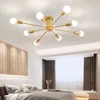 Nordiska kreativa vardagsrumslampa smides järn Modern minimalistisk rum ljuskrona sovrum tak lampan personlighetslampor e27 lampor