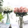Искусственная цветочная роза шелковые цветы, настоящий прикосновение пиони, декоративные цветочные свадебные украшения рождественский декор 13 цвета yw1067707012