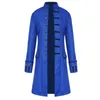 Mäns Trench Coats Gentlemen Män Coat Steampunk Jackor Medeltida Kostym Långärmad Gotisk Brocade Jacka Frock Vintage Stand Collar