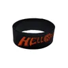 1PC Helloween bracelet en caoutchouc de Silicone 1 pouce de large bande de Style métal lourd pour les fans de musique cadeau