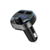 T24 شاحن سيارة FM Transmitter Bluetooth Wireless 2 USB 5V 3.1A Fast Handsfree Kit MP3 LCD Player
