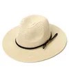 Chapeaux de soleil pour femmes Panama chapeau de paille été décontracté à bord plat chapeau de plage 2019 réglable pliable dames Sombrero2833758