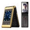 Luxury Gold G10 3.0 "Doppio touch screen Flip Cellulare Dual SIM Card Long Standby Cellulare senior per anziani Telefono con altoparlante ad alta voce