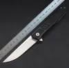 Top Quality 2 Handle Colors Ball Bearing Flipper Fold Knife D2 Satin Blade Fast Open Survival EDC Pocket Knives