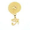 316L Edelstahl Gold Farbe Ägyptische Das Auge des Horus Anhänger Halskette Hip Hop Wedjat Auge Halsketten Für Unisex Schmuck92861303747095