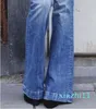 Mode-Women High Waist Jeans Mode Designer Tvättade Jeans Skinny Bellbottoms Flickor Slim Denim Womens Byxor Gratis frakt