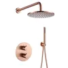 Messing Rose Gold Douchekranen 10quot Regenvalkop Badkamer Douchesysteem Omstelling 2 Manieren Thermostatische Kraan Doucheset7150419