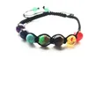 Pulsera de 7 Chakras, pulsera de Yoga con cuentas grandes de 8mm, equilibrio curativo, pulsera de cuentas de piedras de Reiki de Lava sobrenatural