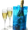 Wine Ice Bag Durable Transparent PVC Champagne Wine Ice Bag Pouch Cooler Bag with Handle Portable Clear Storage Outdoor Coolin Bags LSK145