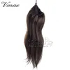 Malaysiskt indiskt mänskligt hår # 10 # 12 Dark Brown No Shedding Blonde Virgin Extension 100g 120g 140g 160g Extensions Silky Rak Drawstring