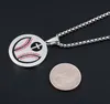 pendant necklaces round cross charms Baseball Bat necklace Gold Silver Black Color Stainless Steel Baseball
