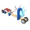 Wood-baring creative technology small-making puzzle toys scientific experiment aerodynamic car