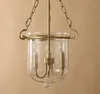 Американский Hanglamp Железный Спальня Гостиная Light Luxury Loft Art Glass Подвесной светильник Country Reading Light Kitchen Art Myy