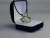 Sea blue heart series collares de esmalte chapado en oro de 18 quilates para mujer collar colgante de ventilador collar de mujer colar joyería de diseño