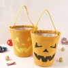 Secchio di caramelle di Halloween Bambino Bambini Borse di caramelle Carry Borsa di tela di cartone animato Sacchi di immagazzinaggio di uova Cestini da scrivania Sacchetti regalo GGA2599