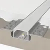 Infälld aluminium LED-stångljusprofil för inre hörn infälld vägg LED-strip aluminiumprofil och 61 mm bred T-form LED ALU-extrudering för vägg