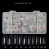 500pcs Natural transparent french false nails Acrylic UV Gel Manicure Artificial Fake Nail Art Tips Finger Extension plastic box5393613