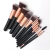 Alta Qualidade Madeira 12pcs Makeup Brushes Set Pó Blush rosto Escova Lip Eyeshadow sobrancelha Eyeliner cílios escova compo Tools Escova de beleza