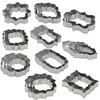 4 stks / set Rvs Cookie Mold Fondant Cookie Cutter Set DIY Gebak Fondant Mold Decorating Frame Cutters