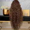 Perucas sintéticas longas e sintéticas marrons Wigs de cabelo natural para mulheres americanas Cosplay perucas resistentes ao calor