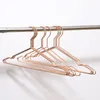 Rose Gold Metal Clothes Shirts Hanger with Groove Antiskid Drying Storage Organizer Rack for Coats Suit