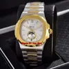 7 Farben Nautilus Jahreskalender Mondphase 41 mm automatische Herrenuhr 5726 graues Zifferblatt 18 Karat Gold zweifarbiges Stahlarmband Herren-Sportuhren