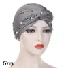 Frauen Stirnband Muslimischen Hijab Islamischen Jersey Perlen Kappe Plissee Elastische Turban Hut Knoten Kopf Wrap Haar Zubehör