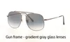 Wholesale-- hommes Les lunettes de soleil de qualité femmes Marque Designer Structure métallique lentilles en verre miroir UV400 Rétro lunettes avec la boîte et l'étiquette