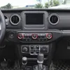 Aluminiumlegering Luftkonditionering Rotary Dekorativ ringavsnitt B för Jeep Wrangler JL Auto Interiör Tillbehör267F