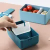 Bento Box in plastica Riscaldata Forno a microonde Lunch Box Contenitore per alimenti portatile a prova di perdite Reticolo indipendente Bento Box