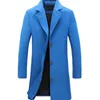 Мужская траншея пальто зимних мужчин Пальто моды сплошная длинная куртка мужской винтажный однобортный бизнес мужской пальто с пальто из шерстей