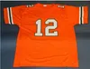 Mit Custom Men Youth women Vintage #12 JIM KELLY UNIVERSITY OF MIAMI HURRICANES Football Jersey size s-4XL or custom any name or number jersey