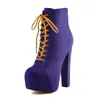rontic women platform ankle boots 섹시한 광장 하이힐 부츠 좋은 라운드 발가락 3 색 패션 신발 여성 플러스 미국 크기 5-15