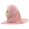 Baby muslim hijab wraps islamiska barn sjalar huvudduk barn sommar guld stämpling andningsbara turban pojkar tjejer etniska halsduk pashmina yp855