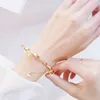 Wholesale- Rose Gold Stainless Steel Bracelets Bangles Female Heart Forever Love Brand Charm Bracelet for Women Famous Jewelry